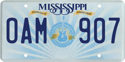 MS license plate OAM907