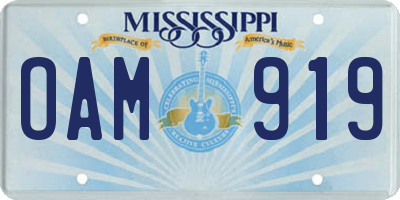MS license plate OAM919
