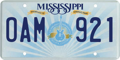 MS license plate OAM921