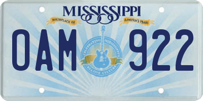 MS license plate OAM922