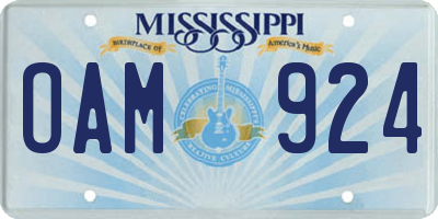 MS license plate OAM924