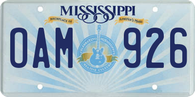 MS license plate OAM926