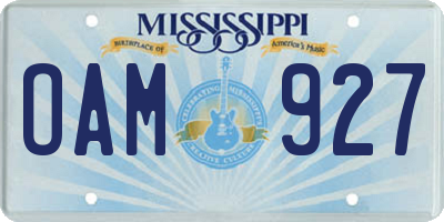 MS license plate OAM927