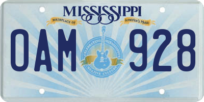 MS license plate OAM928