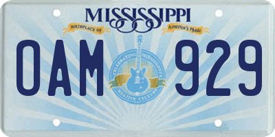 MS license plate OAM929