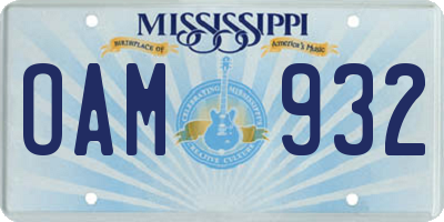 MS license plate OAM932