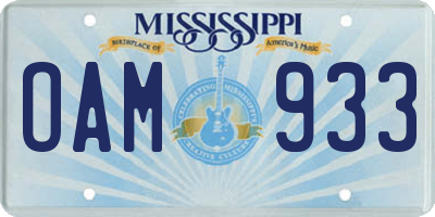 MS license plate OAM933