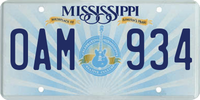 MS license plate OAM934