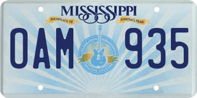 MS license plate OAM935
