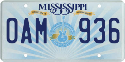 MS license plate OAM936