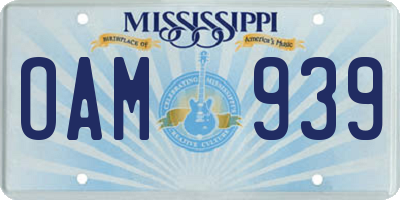 MS license plate OAM939