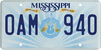 MS license plate OAM940