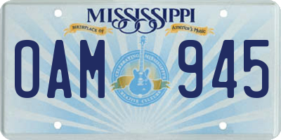 MS license plate OAM945