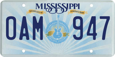 MS license plate OAM947