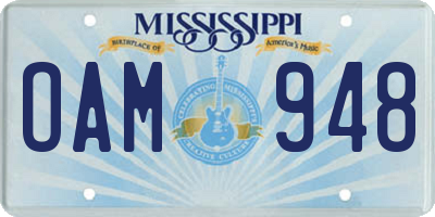 MS license plate OAM948