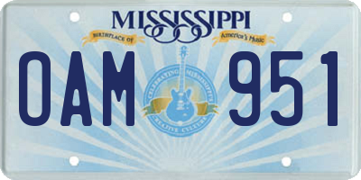 MS license plate OAM951