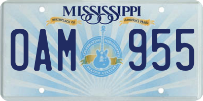 MS license plate OAM955