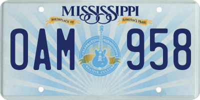 MS license plate OAM958