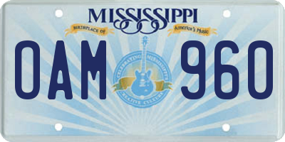 MS license plate OAM960