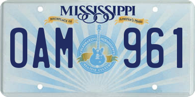 MS license plate OAM961