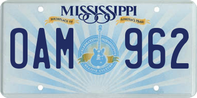 MS license plate OAM962