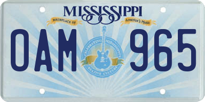 MS license plate OAM965