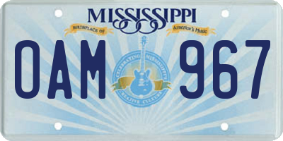 MS license plate OAM967