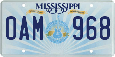 MS license plate OAM968