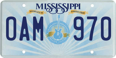 MS license plate OAM970