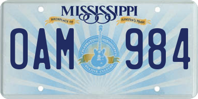 MS license plate OAM984