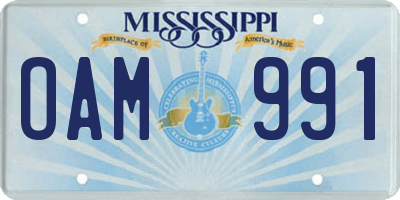 MS license plate OAM991