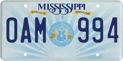 MS license plate OAM994
