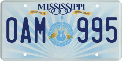 MS license plate OAM995