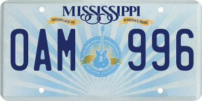 MS license plate OAM996