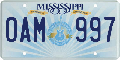 MS license plate OAM997