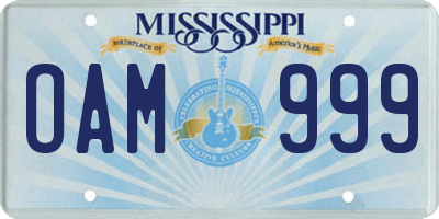 MS license plate OAM999