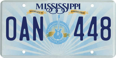 MS license plate OAN448
