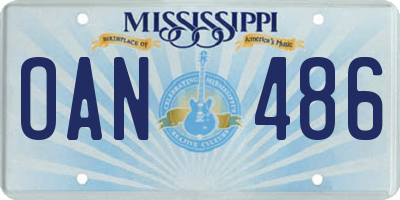 MS license plate OAN486