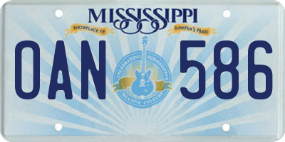 MS license plate OAN586