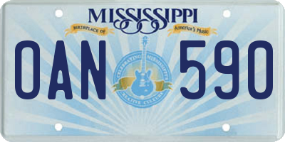 MS license plate OAN590
