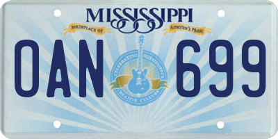 MS license plate OAN699