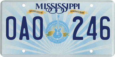 MS license plate OAO246
