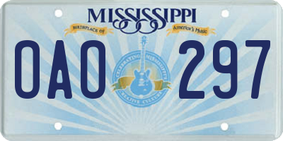 MS license plate OAO297