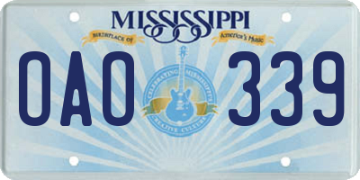 MS license plate OAO339