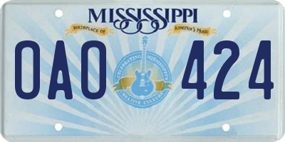 MS license plate OAO424