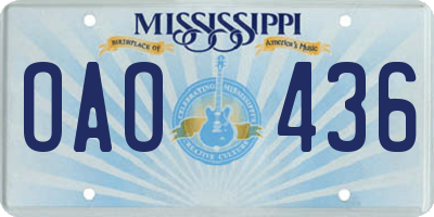 MS license plate OAO436