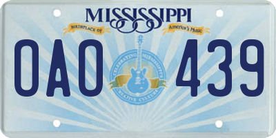 MS license plate OAO439