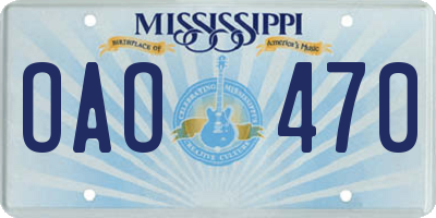 MS license plate OAO470