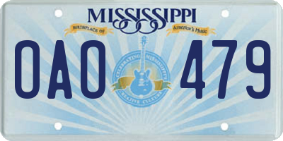 MS license plate OAO479