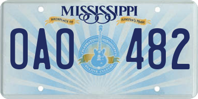 MS license plate OAO482